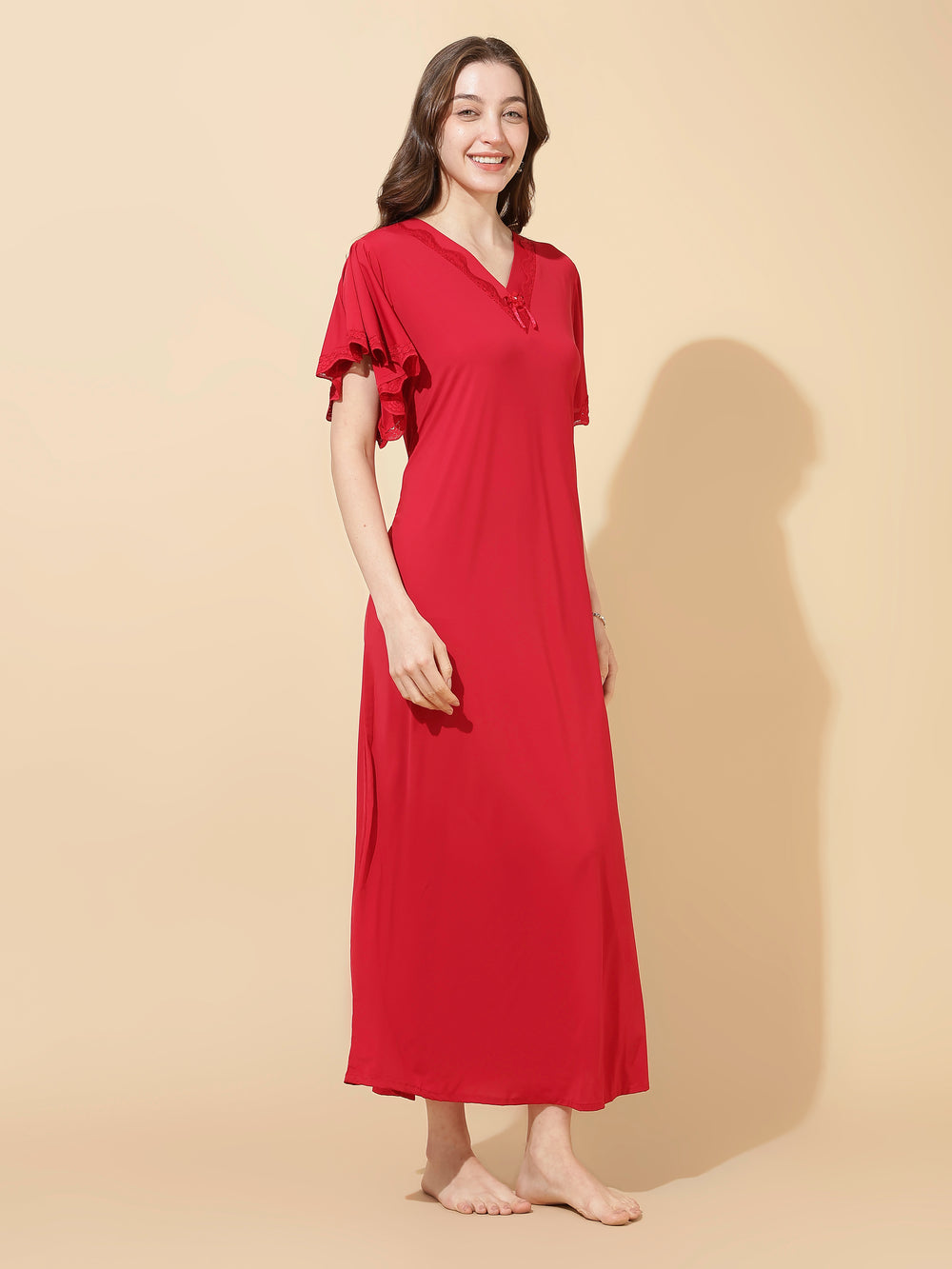 Ruby red soft modal best sleepwear for women In India