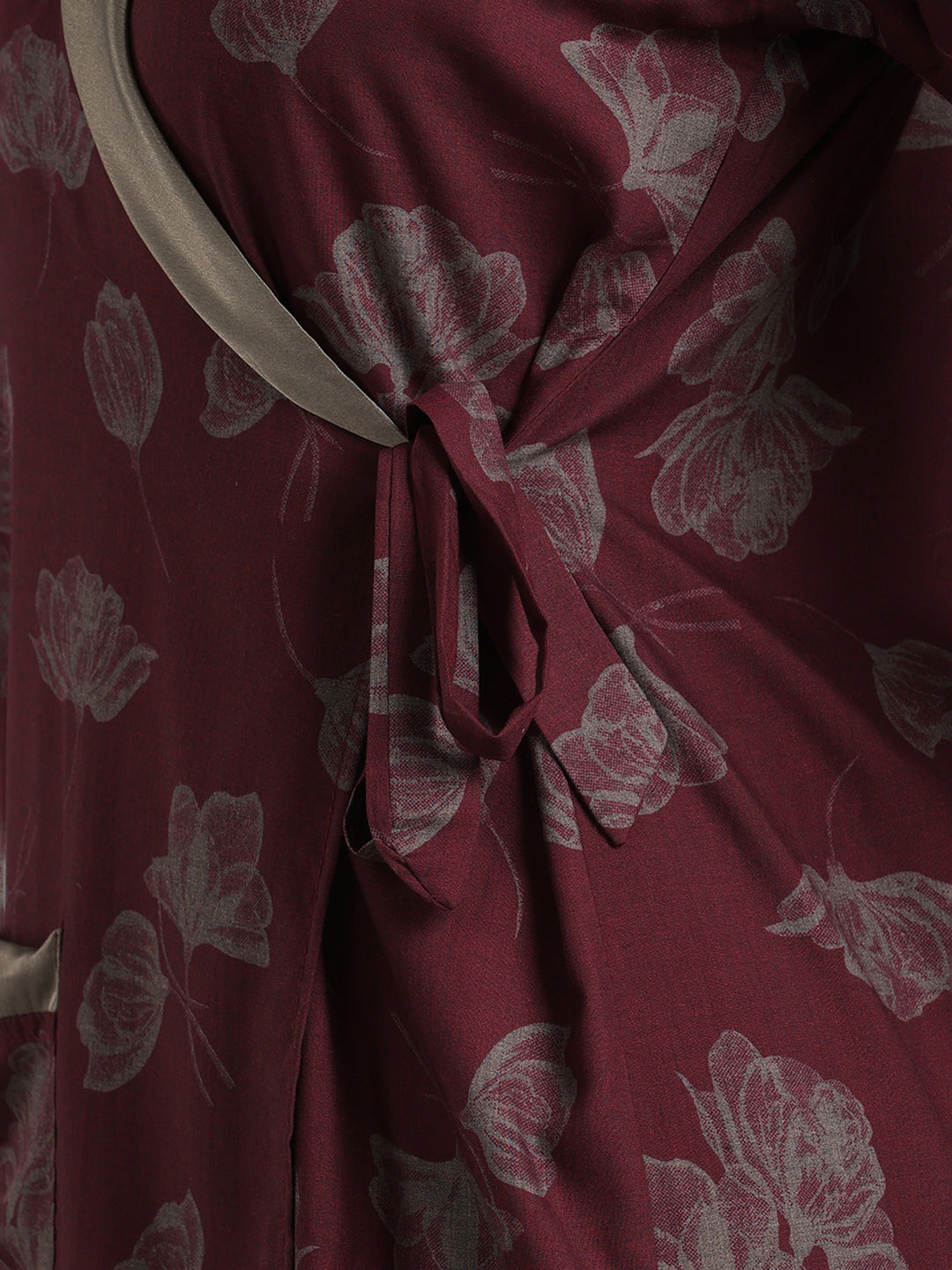 Red wine viscose blend premium housecoat for women