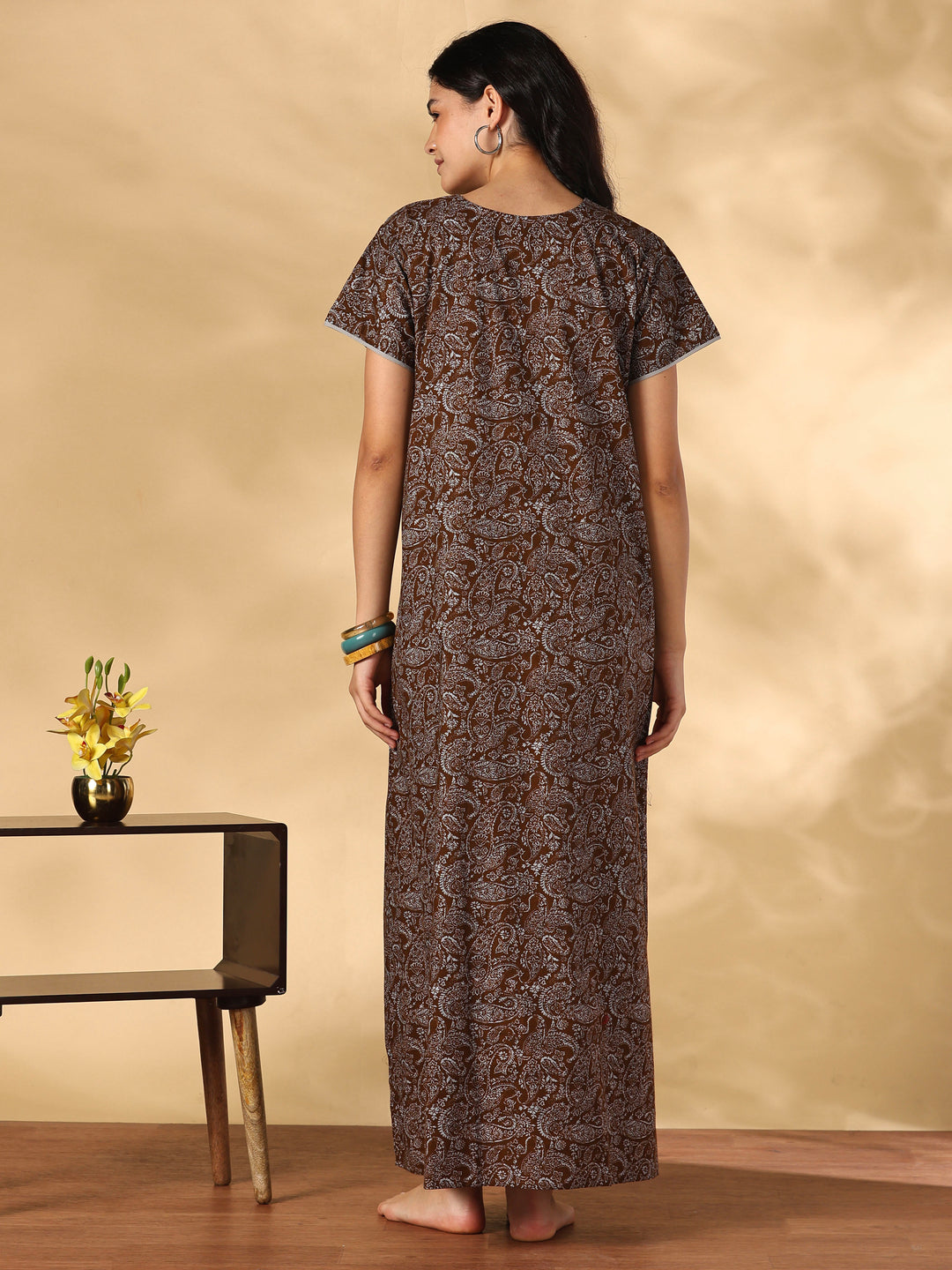 Comfy pure cotton paisley a line nighty for women online