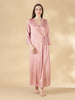 Satin Lace Nighty with Matching Robe in Dusty Rose