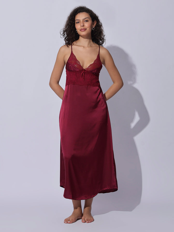 Shop Premium And Trendy Satin Robe Night Gown Set for Women Satin / XL/46 Shop Premium And Trendy Satin Robe Night Gown Set for Women Satin / XL/46