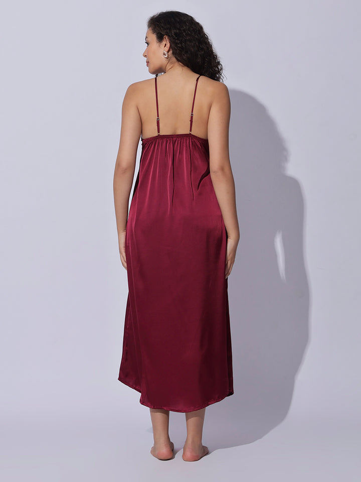 Premium and trendy satin robe night gown set for women