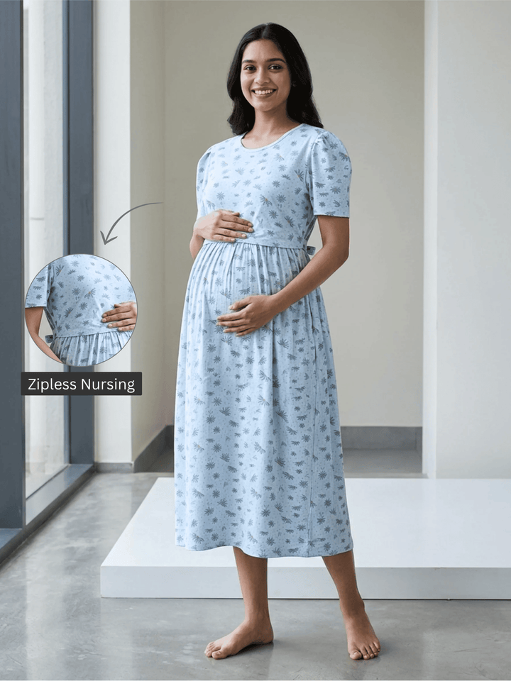 Bluebell daisy maternity nighty dress for women