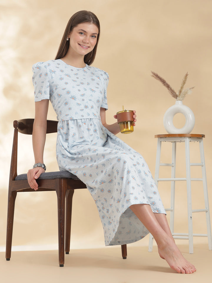 Bluebell daisy maternity nighty dress for women