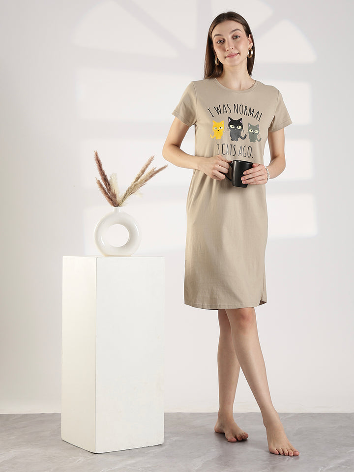 Best short nighty for women in cat print