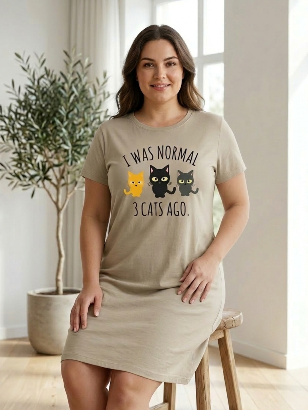 Best short nighty for women in cat print