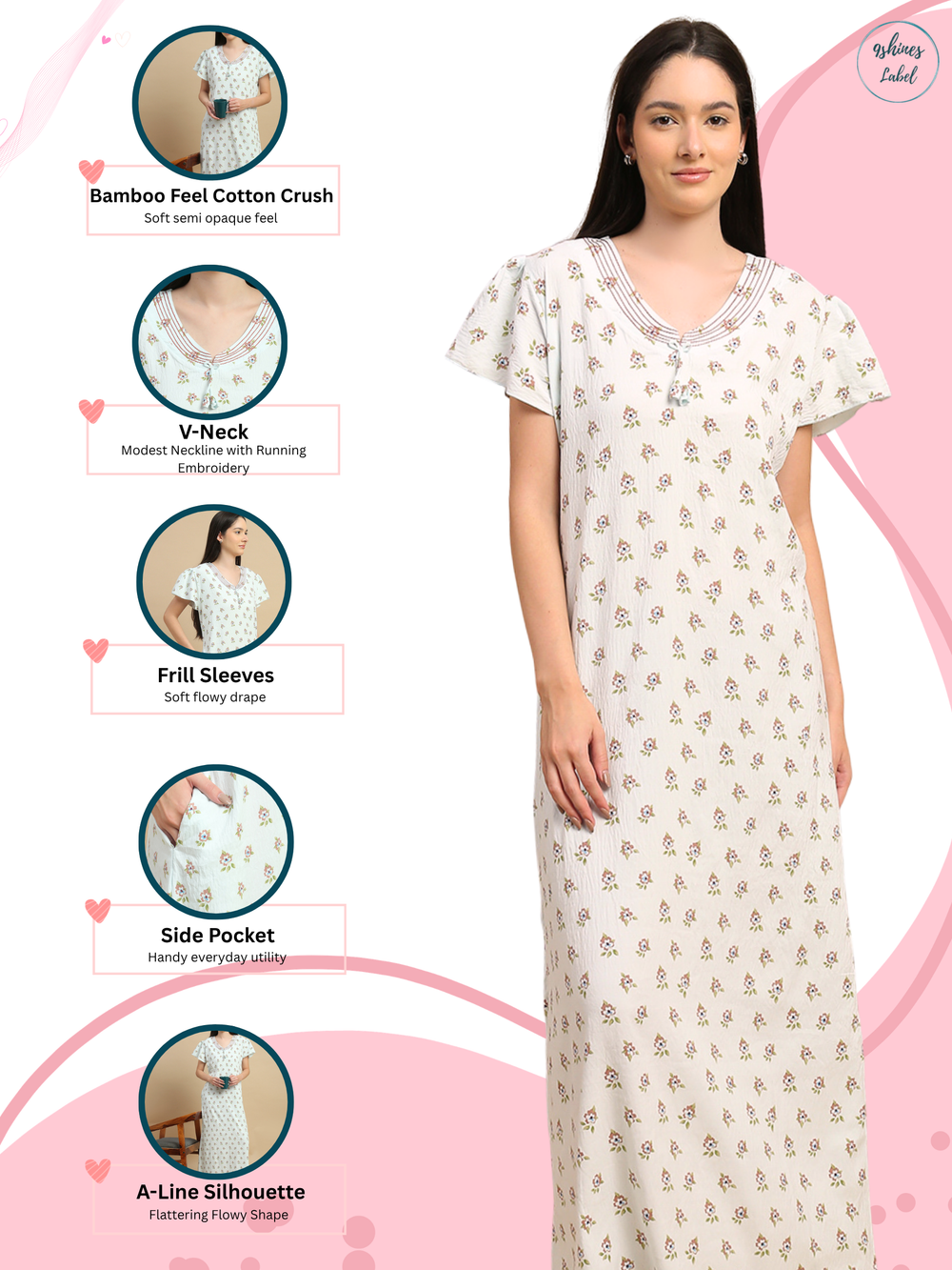 Everyday nighty for women in soft bamboo fabric online