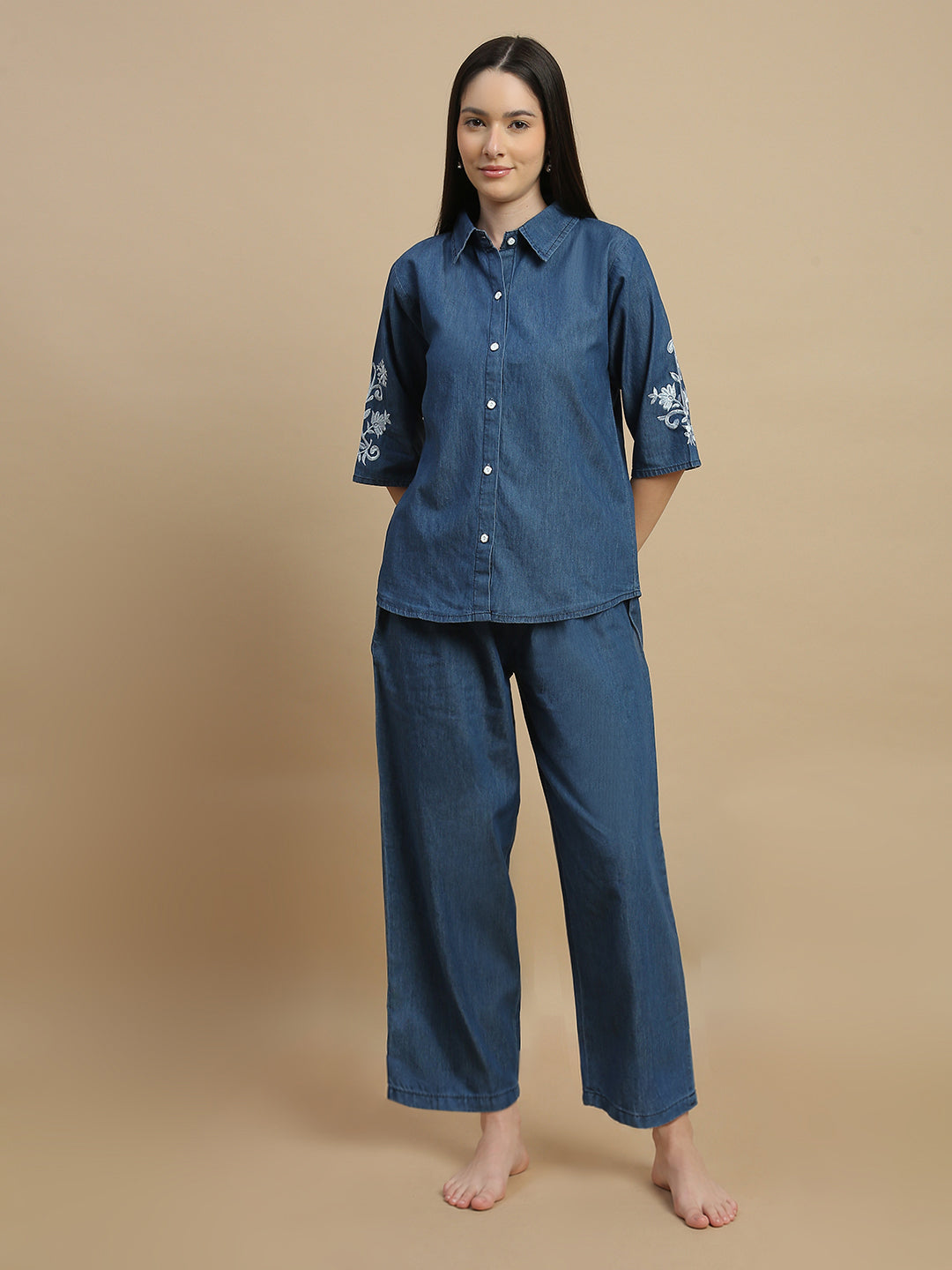 Denim co ord set for women casual travel wear online