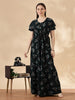 Tulip Green Floral Alpine Nighty for Women Soft Flowing Fit