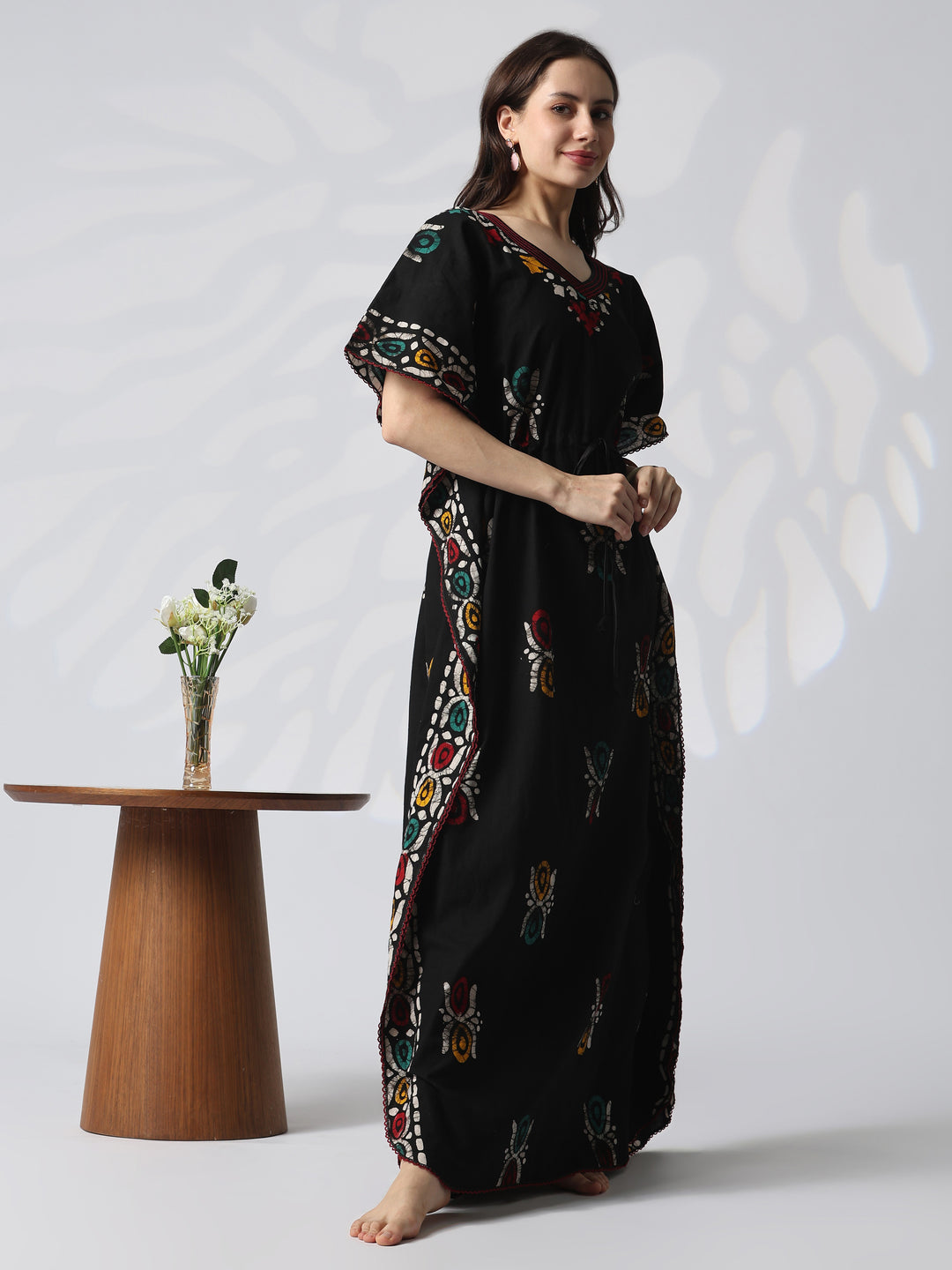 Pure cotton batik print kaftan nighty for women online