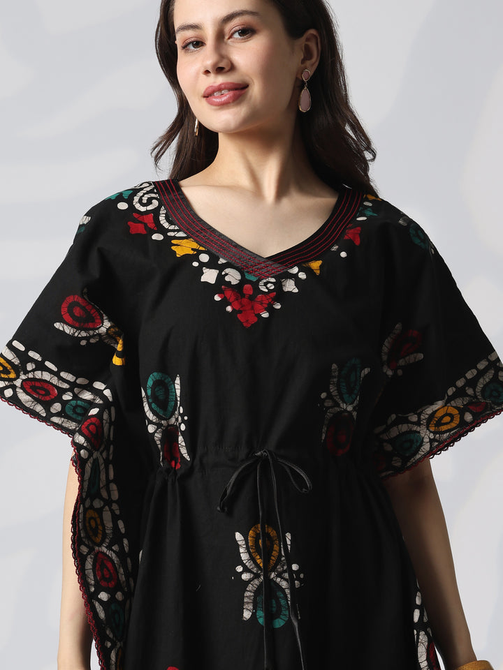 Pure cotton batik print kaftan nighty for women online