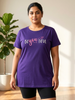 Ultra Violet Cotton Long T Shirt for Women with Pocket