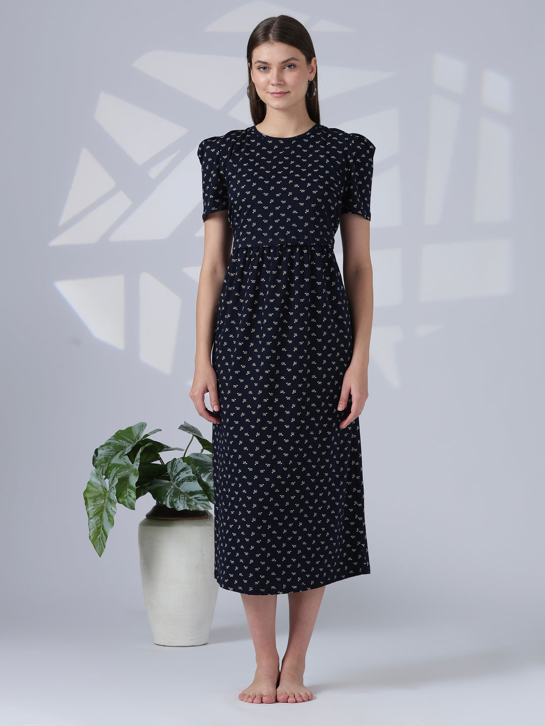 Jasmine blue floral comfy maternity nighty for women
