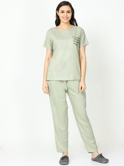 Linen Round Neck Co-ord Sets