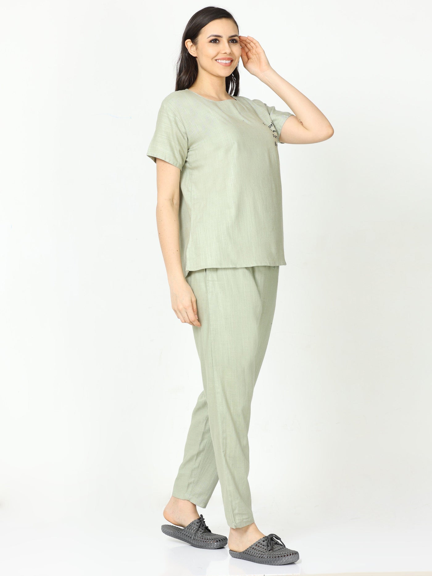 Linen Round Neck Co-ord Sets