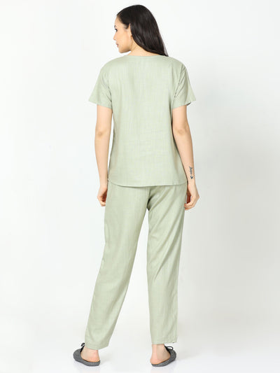 Linen Round Neck Co-ord Sets