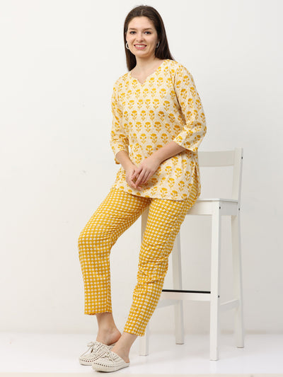 Pure Cotton Co-ord Sets Yellow