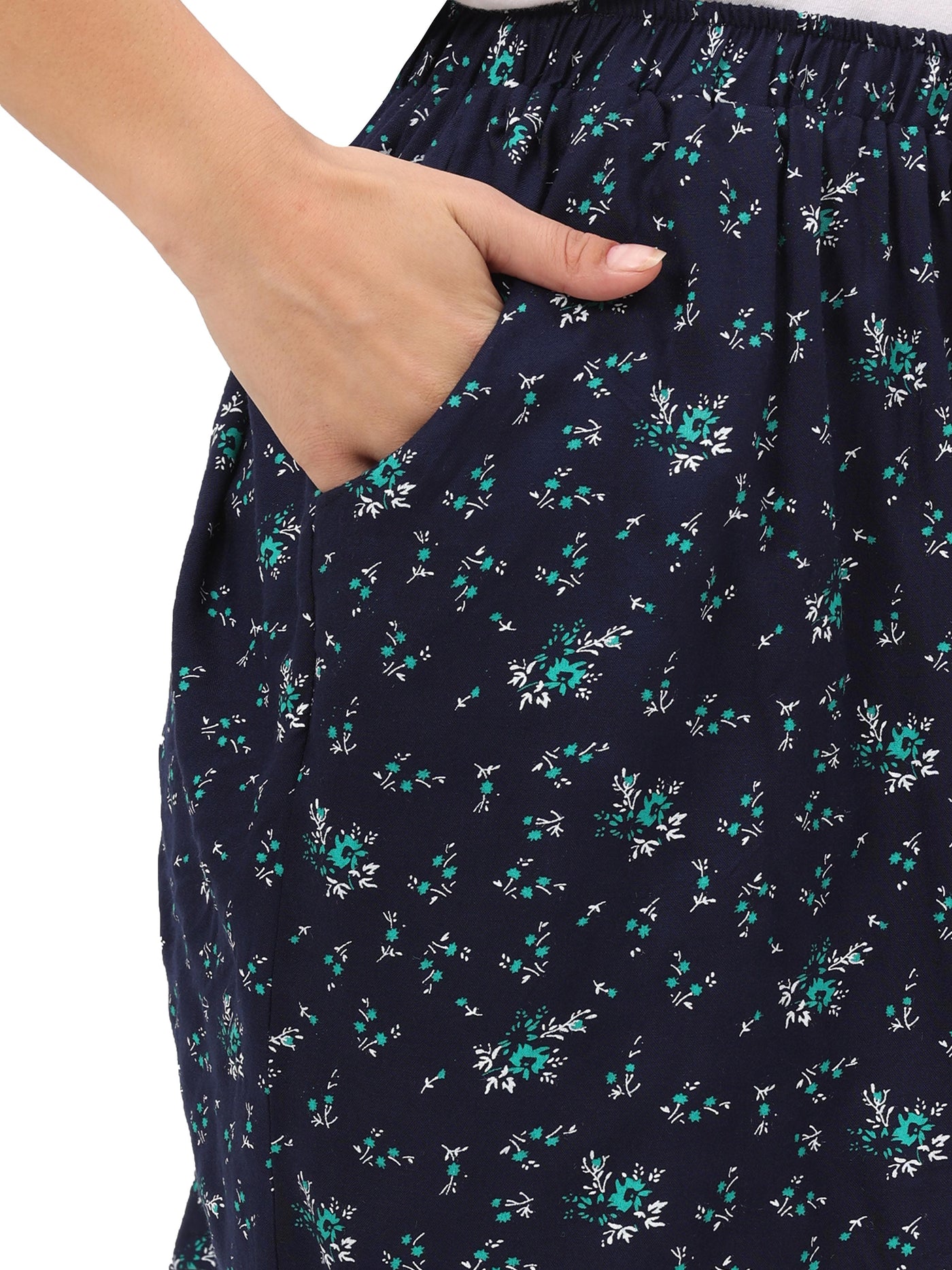 Rayon All Over Print Shorts Blue