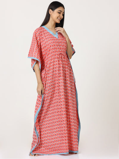 Orange Cotton Kaftan 