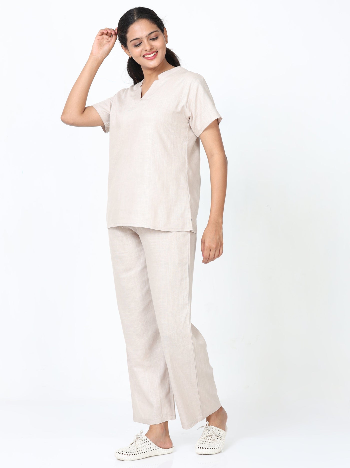 Linen Slub Co-ord Sets Oyster