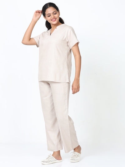 Linen Slub Co-ord Sets Oyster