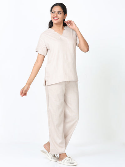 Linen Slub Co-ord Sets Oyster