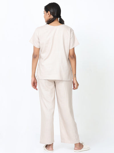 Linen Slub Co-ord Sets Oyster