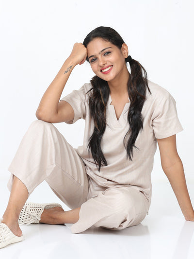 Linen Slub Co-ord Sets Oyster