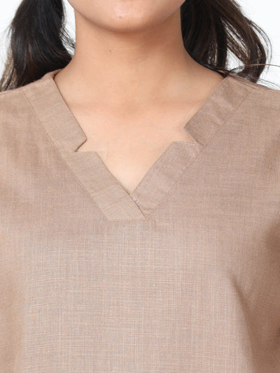 Linen Slub Co-ord Sets Brown