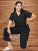 Linen Slub Co-ord Sets Black