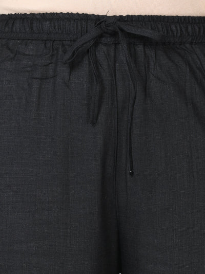 Linen Slub Co-ord Sets Black