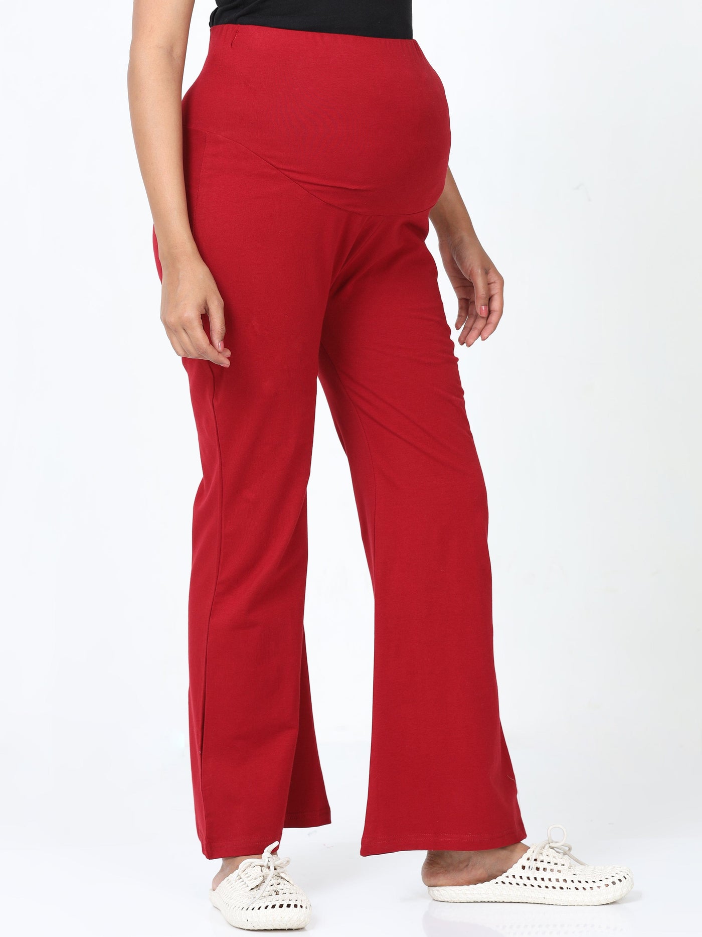 RED Cotton Maternity Plazo