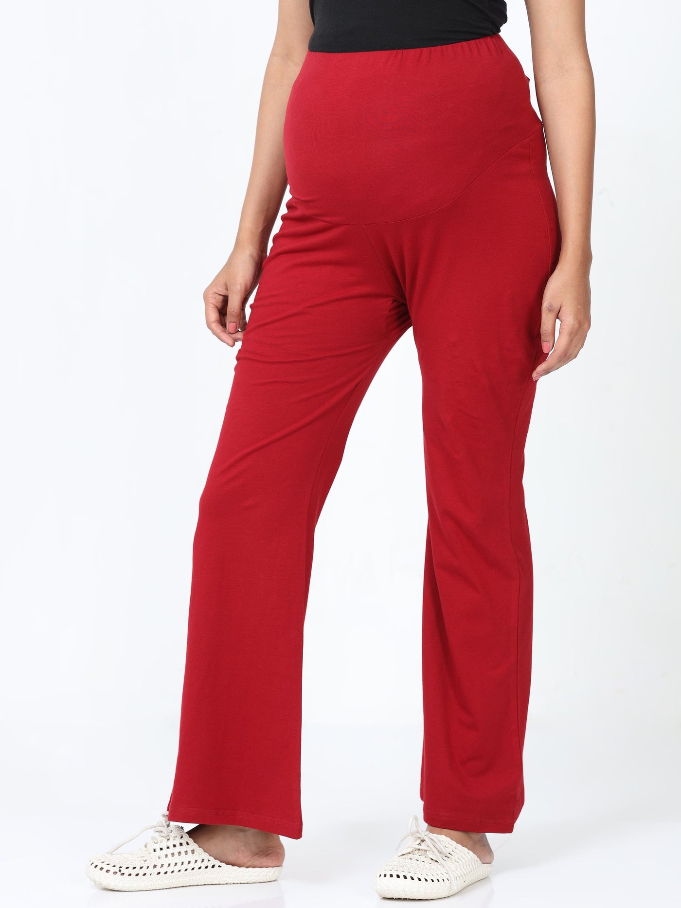 RED Cotton Maternity Plazo