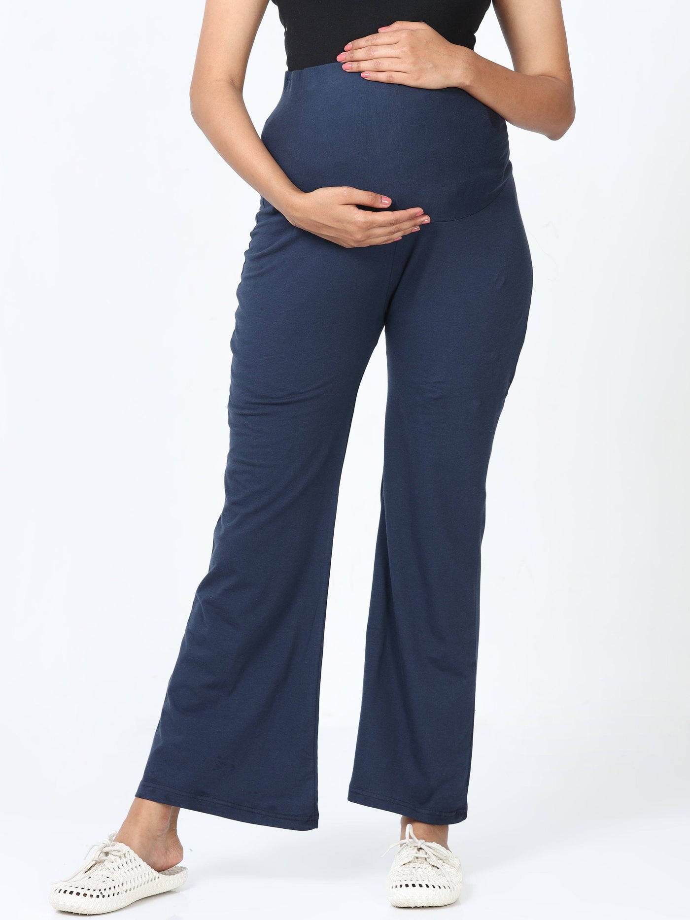 Navy Blue Cotton Maternity Plazo