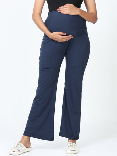 Navy Blue Cotton Maternity Plazo