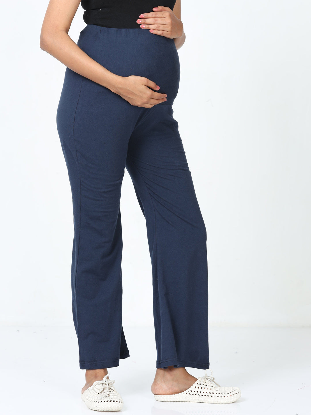  Maternity Plazzo  Navy Blue Cotton Maternity Plazo | Maternity Dress Online Shop- 9shines label 