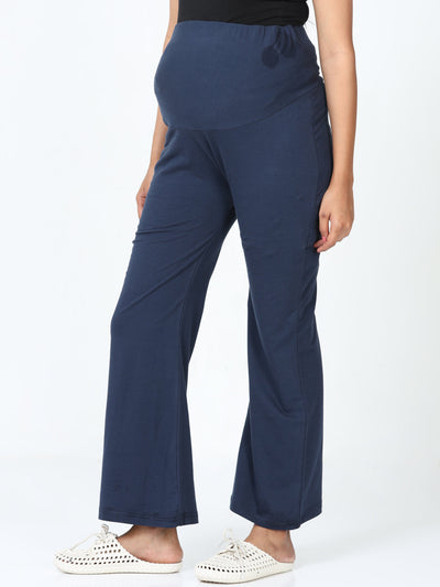 Navy Blue Cotton Maternity Plazo