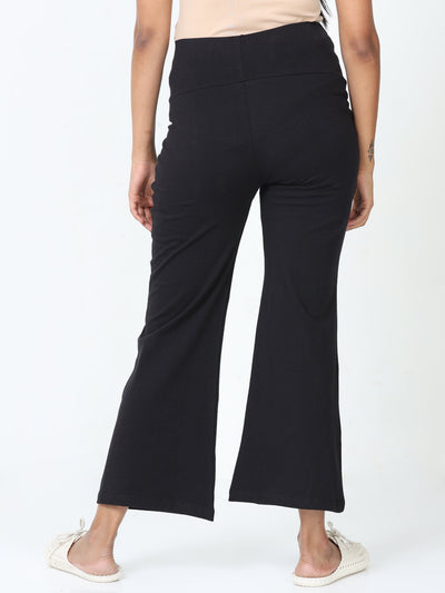 Black Cotton Maternity Plazo
