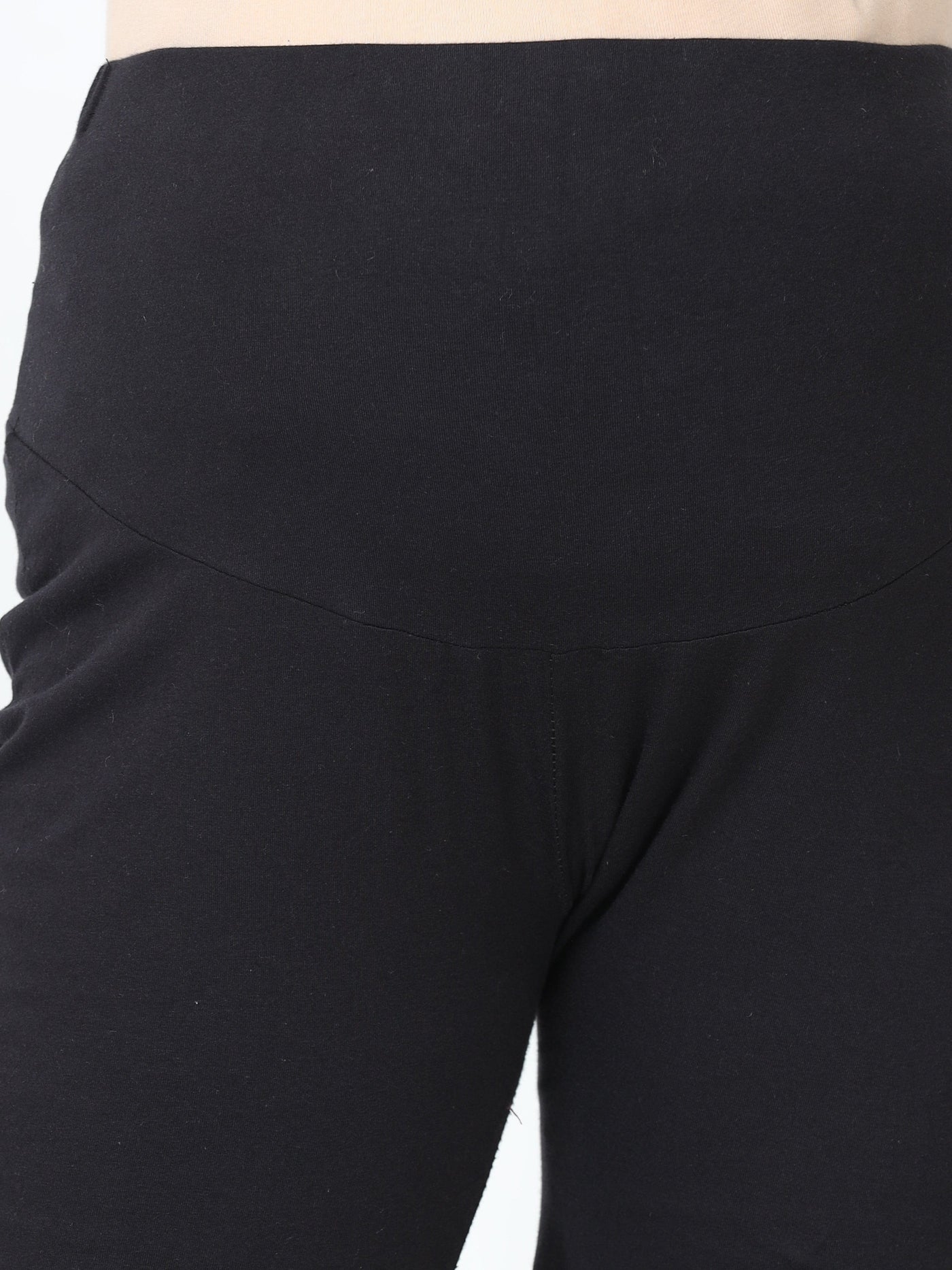 Black Cotton Maternity Plazo
