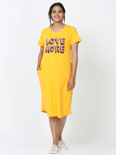 Hosiery Cotton Short Nighty Marigold