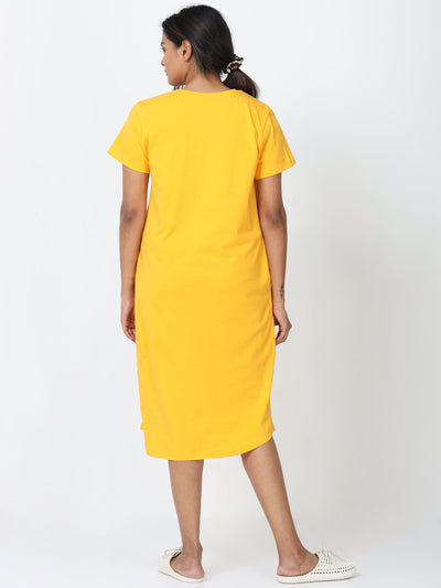 Hosiery Cotton Short Nighty Marigold