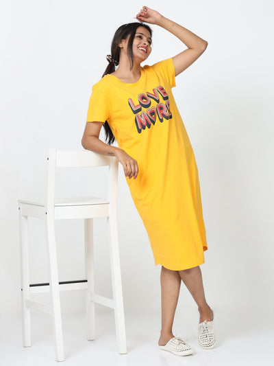Hosiery Cotton Short Nighty Marigold