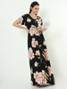 Rayon Designer Nighty | Floral Black