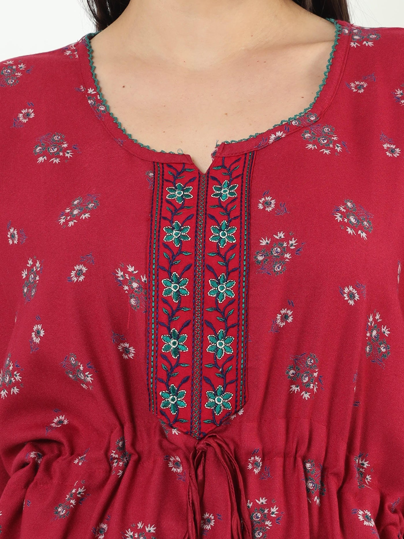 Strawberry Pink Alpine Designer Kaftan Nighty