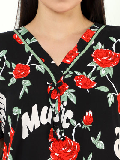 Rayon Designer Nighty Black