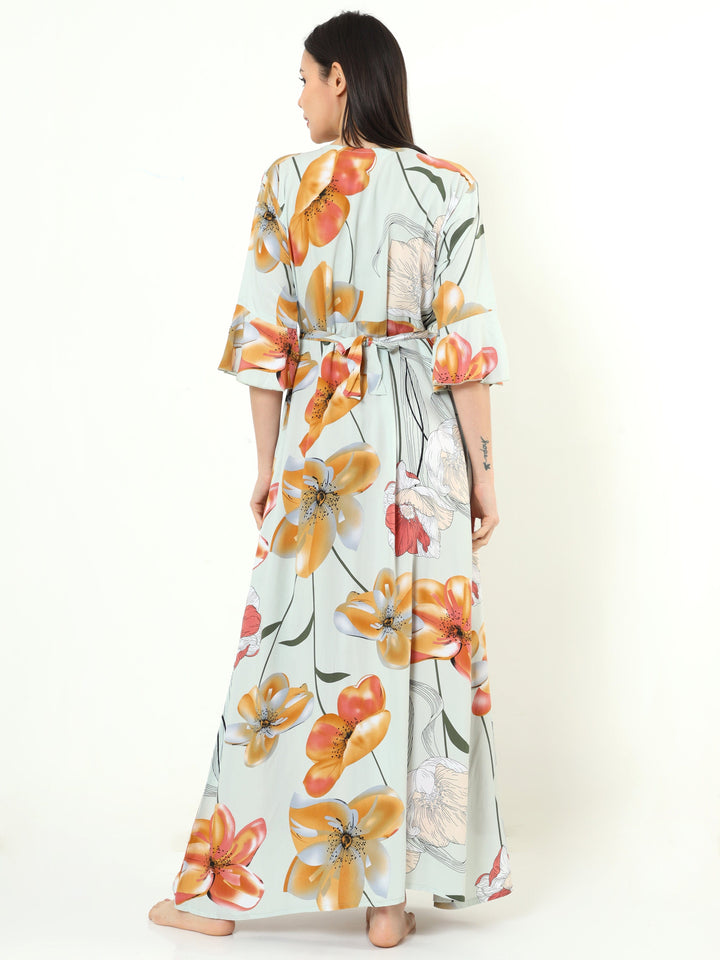  Rayon Designer Nighty  Rayon Designer Nighty Pistachio Green- 9shines label 