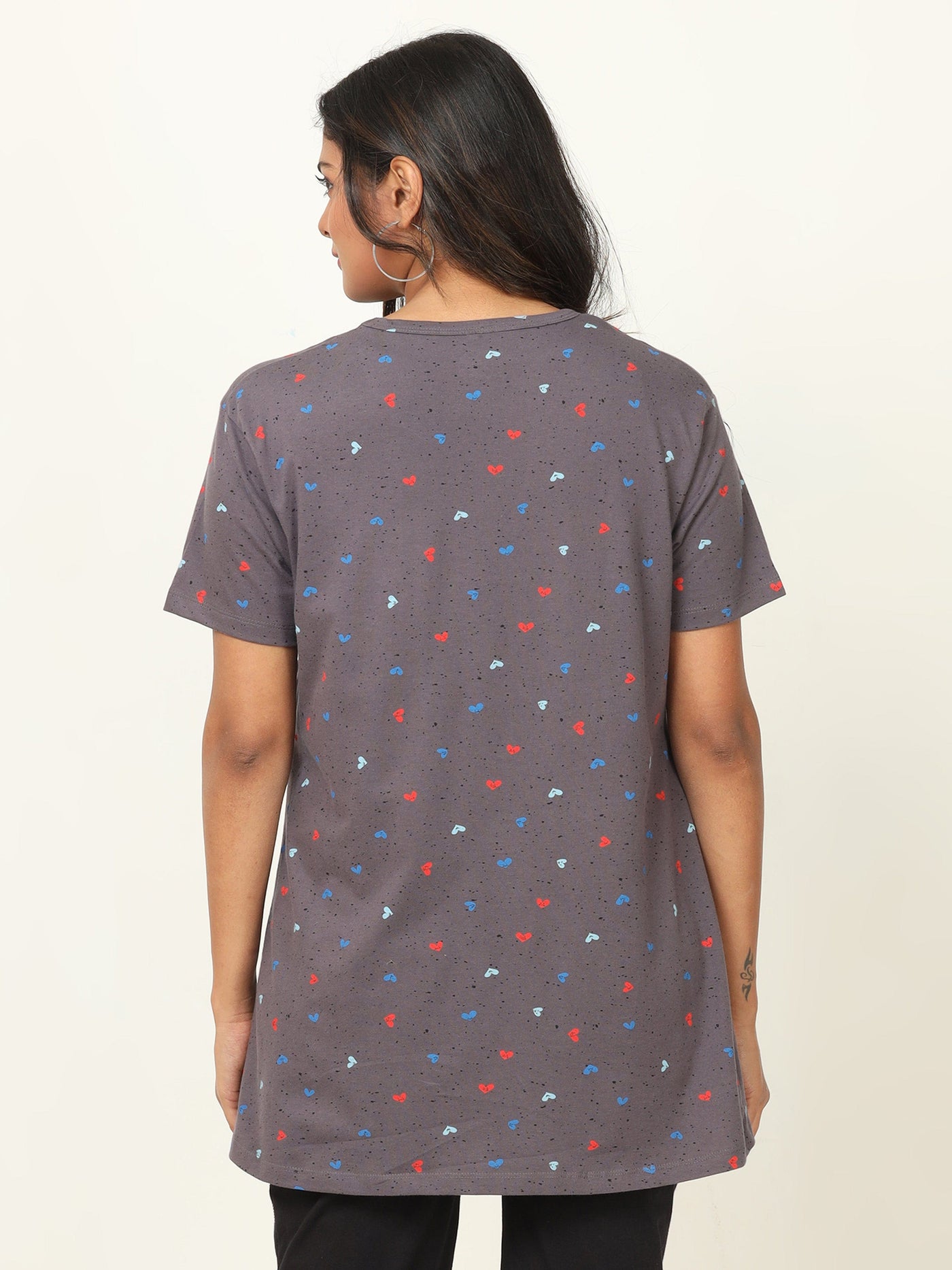 Hosiery Cotton Maternity Feeding Top Grey