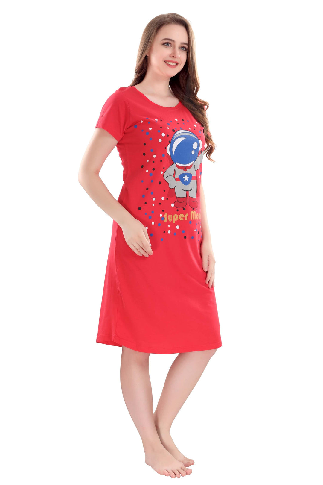  Short Nighty  Hosiery Cotton Short Nighty | Dark Peach- 9shines label 