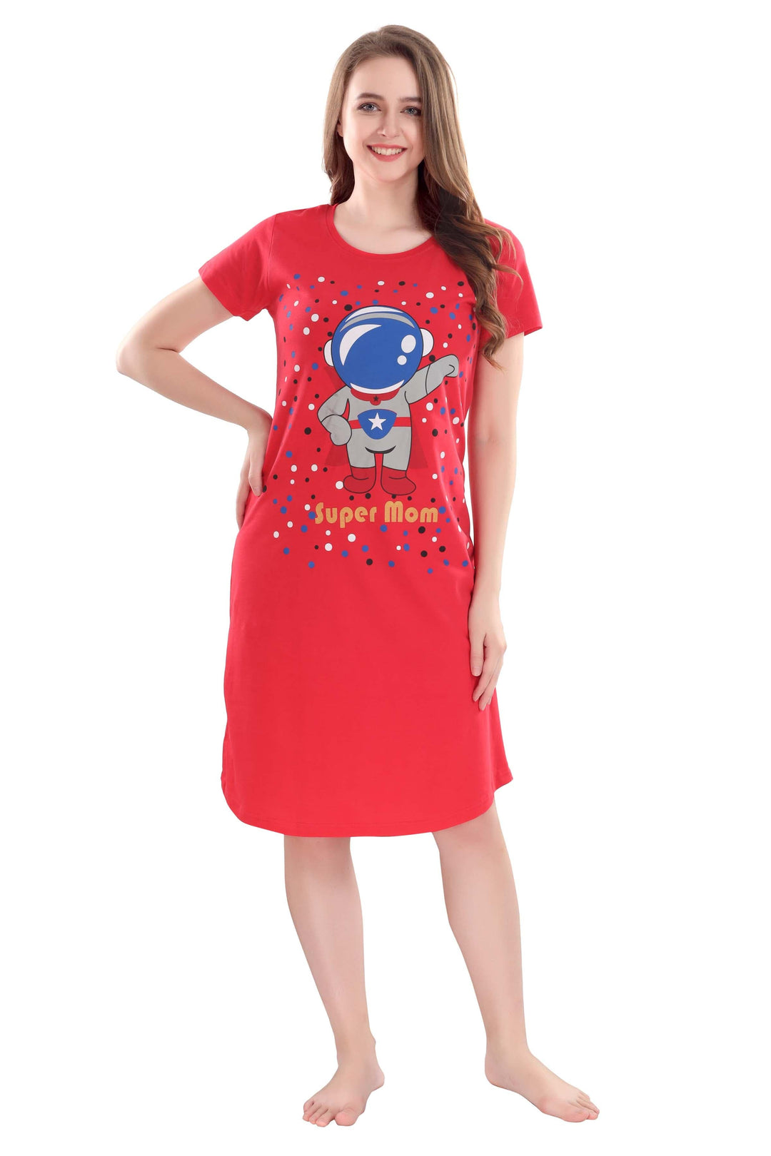  Short Nighty  Hosiery Cotton Short Nighty | Dark Peach- 9shines label 