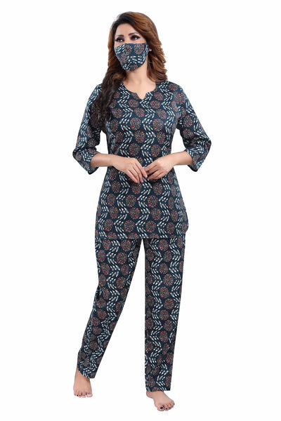 Pure Cotton Co-ord Sets Midnight Blue
